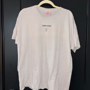 LONELY GHOST I Love You Say It Back Light Gray/Lavender Short Sleeve Tee